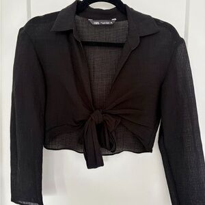 Zara Charcoal Textured Shirt